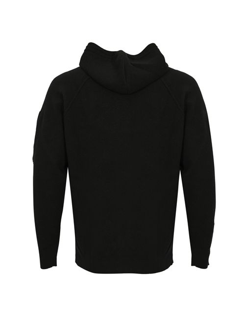 Felpa con zip in Lambswool GRS Black C.P. COMPANY | 19CMKN057A110149A999